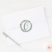 Sticker Rond Numéro 0 Zéro Monogramme Couronne Botanique Minima (Enveloppe)