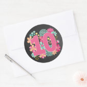 Sticker Rond Numéro 10 Anniversaire du dixième anniversaire (Enveloppe)