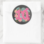 Sticker Rond Numéro 10 Anniversaire du dixième anniversaire (Sac)