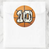 Sticker Rond Numéro 10 Basketball et joueurs (Sac)