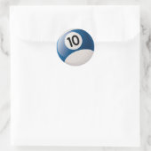STICKER ROND NUMÉRO 10 BILLIARDS BALL (Sac)