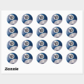STICKER ROND NUMÉRO 10 BILLIARDS BALL - STYLE ÉRODÉE (Feuille)