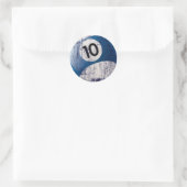 STICKER ROND NUMÉRO 10 BILLIARDS BALL - STYLE ÉRODÉE (Sac)