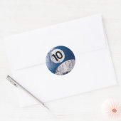 STICKER ROND NUMÉRO 10 BILLIARDS BALL - STYLE ÉRODÉE (Enveloppe)
