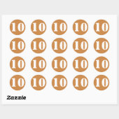 Sticker Rond Numéro 10 Dix Pérou Numéros de crayon d'or par Jan (Feuille)
