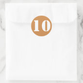 Sticker Rond Numéro 10 Dix Pérou Numéros de crayon d'or par Jan (Sac)