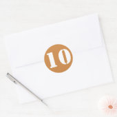 Sticker Rond Numéro 10 Dix Pérou Numéros de crayon d'or par Jan (Enveloppe)