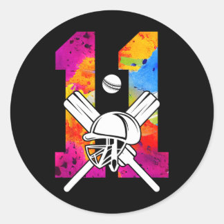 Sticker Rond Numéro 11 Ans Cricket 11e Anniversaire