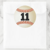 Sticker Rond Numéro 11 Baseball (Sac)