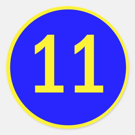 Sticker Rond numéro 11 dans un cercle (Devant)