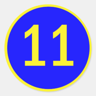Sticker Rond numéro 11 en cercle