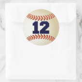 Sticker Rond Numéro 12 Baseball (Sac)