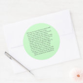 Sticker Rond Numéro 138 de Sonnet par William Shakespeare (Enveloppe)