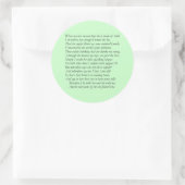 Sticker Rond Numéro 138 de Sonnet par William Shakespeare (Sac)