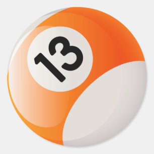STICKER ROND NUMÉRO 13 BILLIARDS BALL