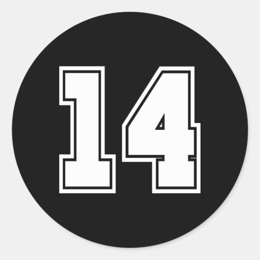 Sticker Rond Numéro 14 No Fourn 14 Joueur Jerseys (Devant)