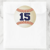 Sticker Rond Numéro 15 Baseball (Sac)