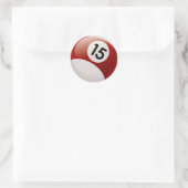 STICKER ROND NUMÉRO 15 BILLARDS BALL (Sac)