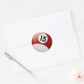 STICKER ROND NUMÉRO 15 BILLARDS BALL (Enveloppe)