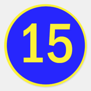 Sticker Rond numéro 15 dans un cercle