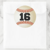 Sticker Rond Numéro 16 Baseball (Sac)