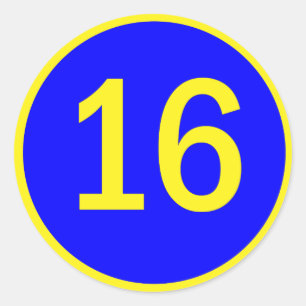 Sticker Rond numéro 16 dans un cercle