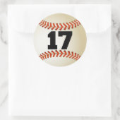 Sticker Rond Numéro 17 Baseball (Sac)