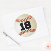 Sticker Rond Numéro 18 Baseball (Enveloppe)