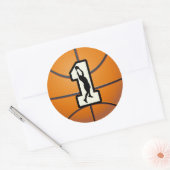 Sticker Rond Numéro 1 Basket-ball et joueur (Enveloppe)