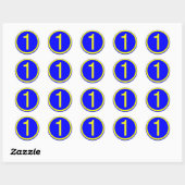 Sticker Rond numéro 1 dans un cercle (Feuille)