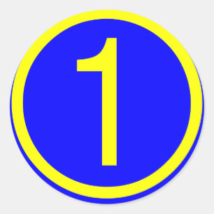 Sticker Rond numéro 1 dans un cercle