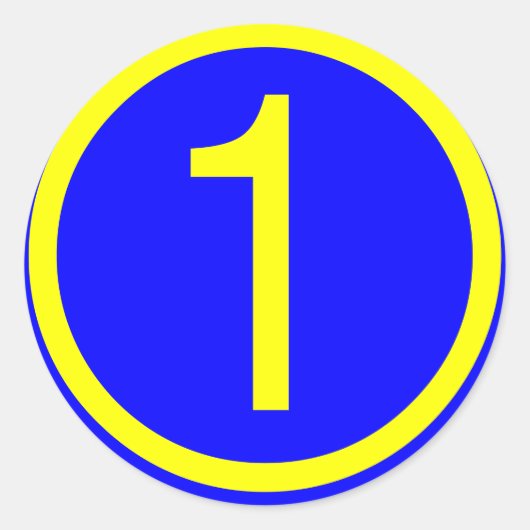 Sticker Rond numéro 1 dans un cercle (Devant)