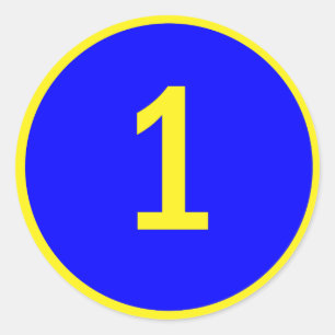 Sticker Rond numéro 1 dans un cercle