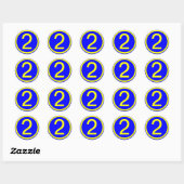 Sticker Rond numéro 1 dans un cercle, arrière - plan bleu (Feuille)
