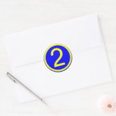 Sticker Rond numéro 1 dans un cercle, arrière - plan bleu (Enveloppe)