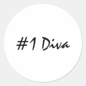 Sticker Rond Numéro 1 Diva (Devant)