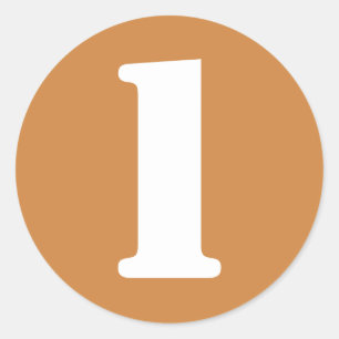 Sticker Rond Numéro 1 Un Pérou Numéros de gabarit d'or par J