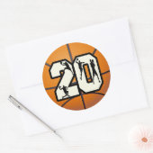 Sticker Rond Numéro 20 Basketball (Enveloppe)