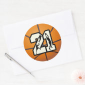 Sticker Rond Numéro 21 Basketball (Enveloppe)