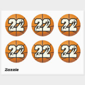 Sticker Rond Numéro 22 Basketball (Feuille)