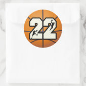 Sticker Rond Numéro 22 Basketball (Sac)