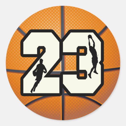 Sticker Rond Numéro 23 Basketball (Devant)