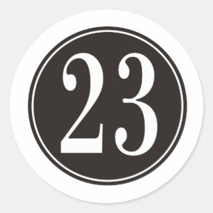 Sticker Rond Numéro 23 - Cercle noir (avant)