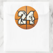 Sticker Rond Numéro 24 Basketball (Sac)