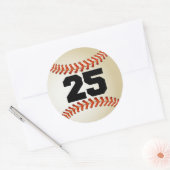 Sticker Rond Numéro 25 Baseball (Enveloppe)