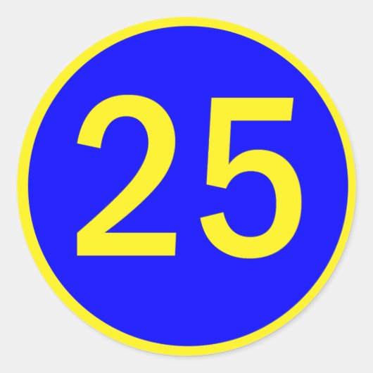 Sticker Rond numéro 25 dans un cercle (Devant)