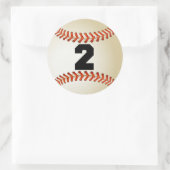 Sticker Rond Numéro 2 Baseball (Sac)
