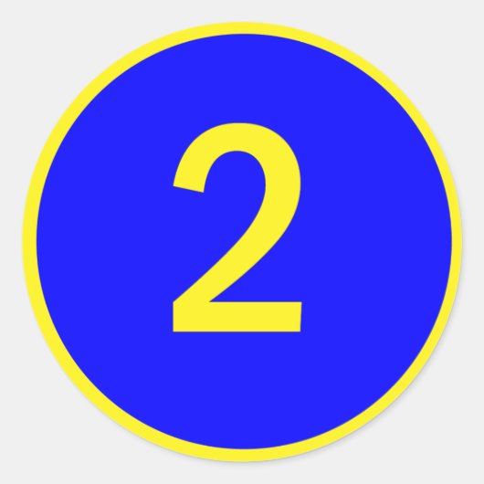 Sticker Rond numéro 2 dans un cercle (Devant)