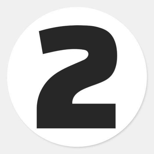 Sticker Rond Numéro 2 deux (Devant)