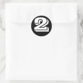 Sticker Rond Numéro 2 Deux chiffres Vineta par Janz Black (Sac)